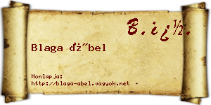 Blaga Ábel névjegykártya